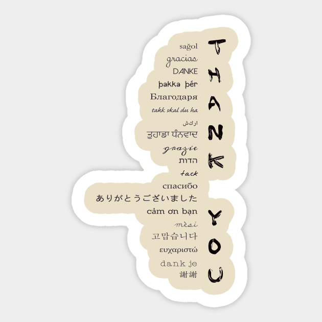 Thank You Sticker by Girona